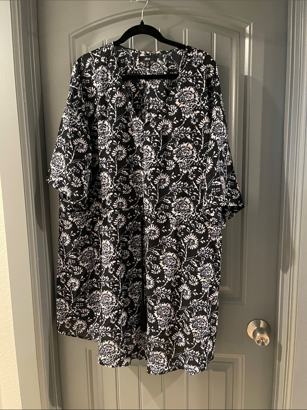 ellos Black and White Floral Lightweight Shirt Jacket